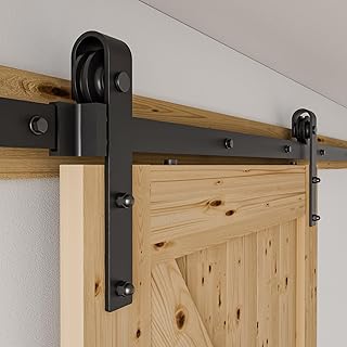 WOLFBIRD 183CM/6FT Quincaillerie De Porte Coulissante Kit Porte Coulissante Rail pour système de quincaillerie à célibataire porte