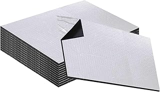 Dryxog 10 Pièces Isolation Phonique Tapis Lnsonorisant pour Autocollant Isolation Phonique Voiture Tapis Lsolant, Insonorisant Voiture pour Étanche Lgnifuge (400 x 250 x 5 MM)