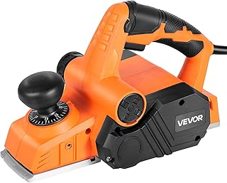 VEVOR Rabot Électrique Filaire Largeur de Coupe 82 mm Raboteuse à Bois à Main 900 W 14500 tr/min Profondeur Coupe Réglable 2 Lames Outil de Menuiserie pour Travail Chanfreinage Bois, Finition Lisse