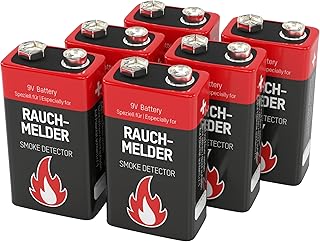 ANSMANN Piles alcalines 6LR61 9V (Lot de 6) – Piles spéciales pour détecteur de fumée et Autre système d