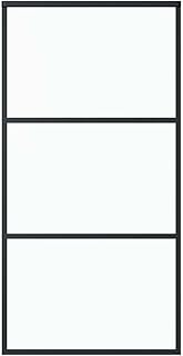 vidaXL Porte Coulissante Système de Porte Rail Salon Salle de Séjour Cuisine Maison Intérieur Verre ESG et Aluminium 102x205 cm Noir
