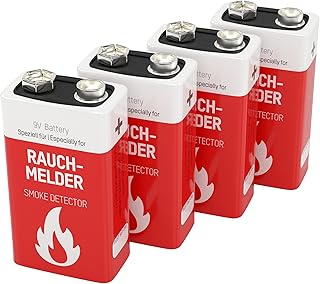 ANSMANN Piles Lithium 9V 6AM6 (Lot de 4) – Piles spéciales pour détecteur de fumée et Autre système d