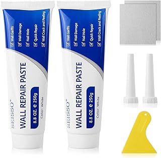SEISSO 500g Crème Réparation Murale, Enduit de Rebouchage Pâte de Murs, Rebouche Trou Mur Blanc, Répare Efficacement les Rayures, Trous, Fissures, Graffitis Sur les Murs